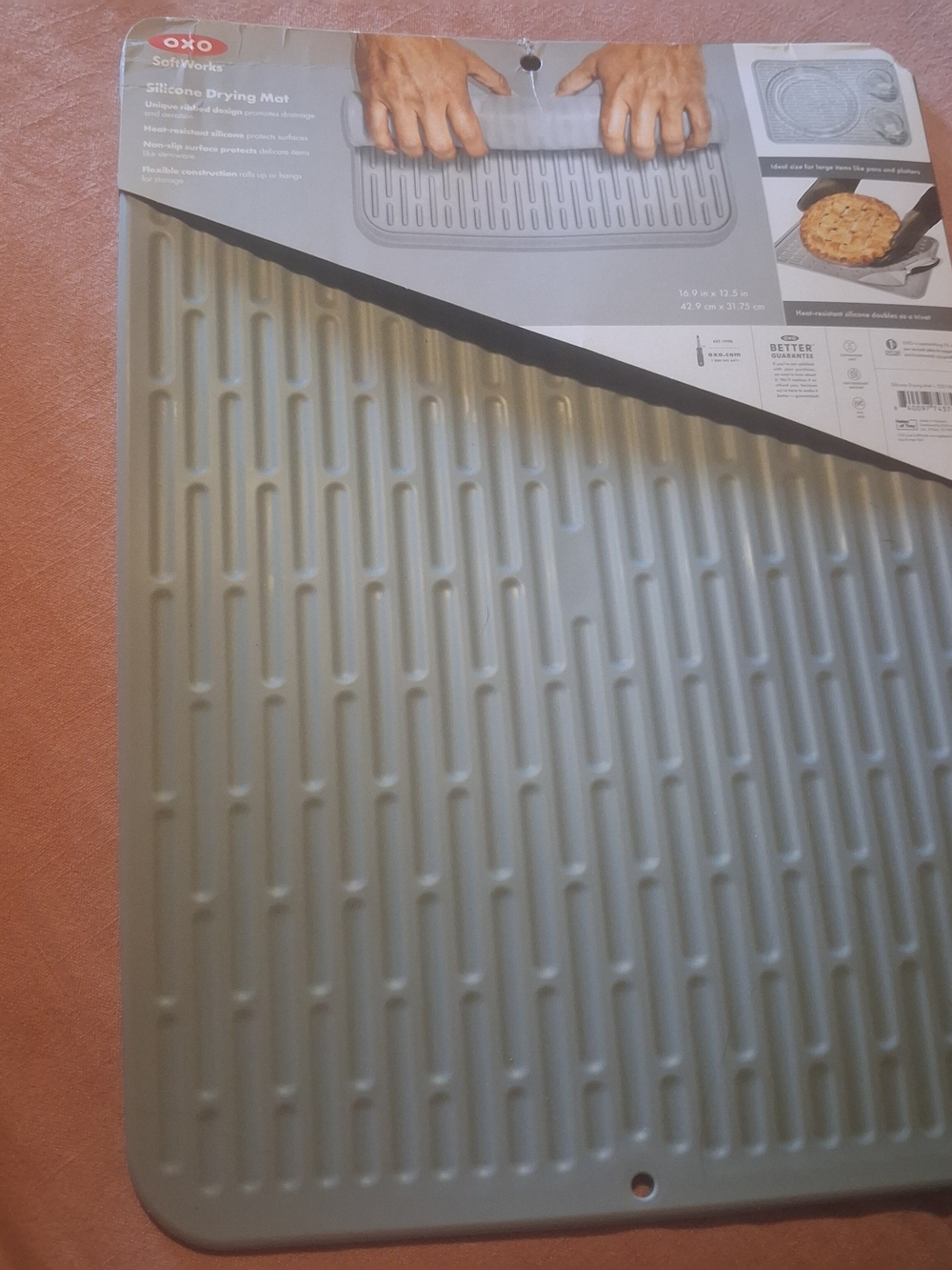 6 OXO SoftWorks Silicone Drying Mat in Beige-Taupe - Picture 2 of 3